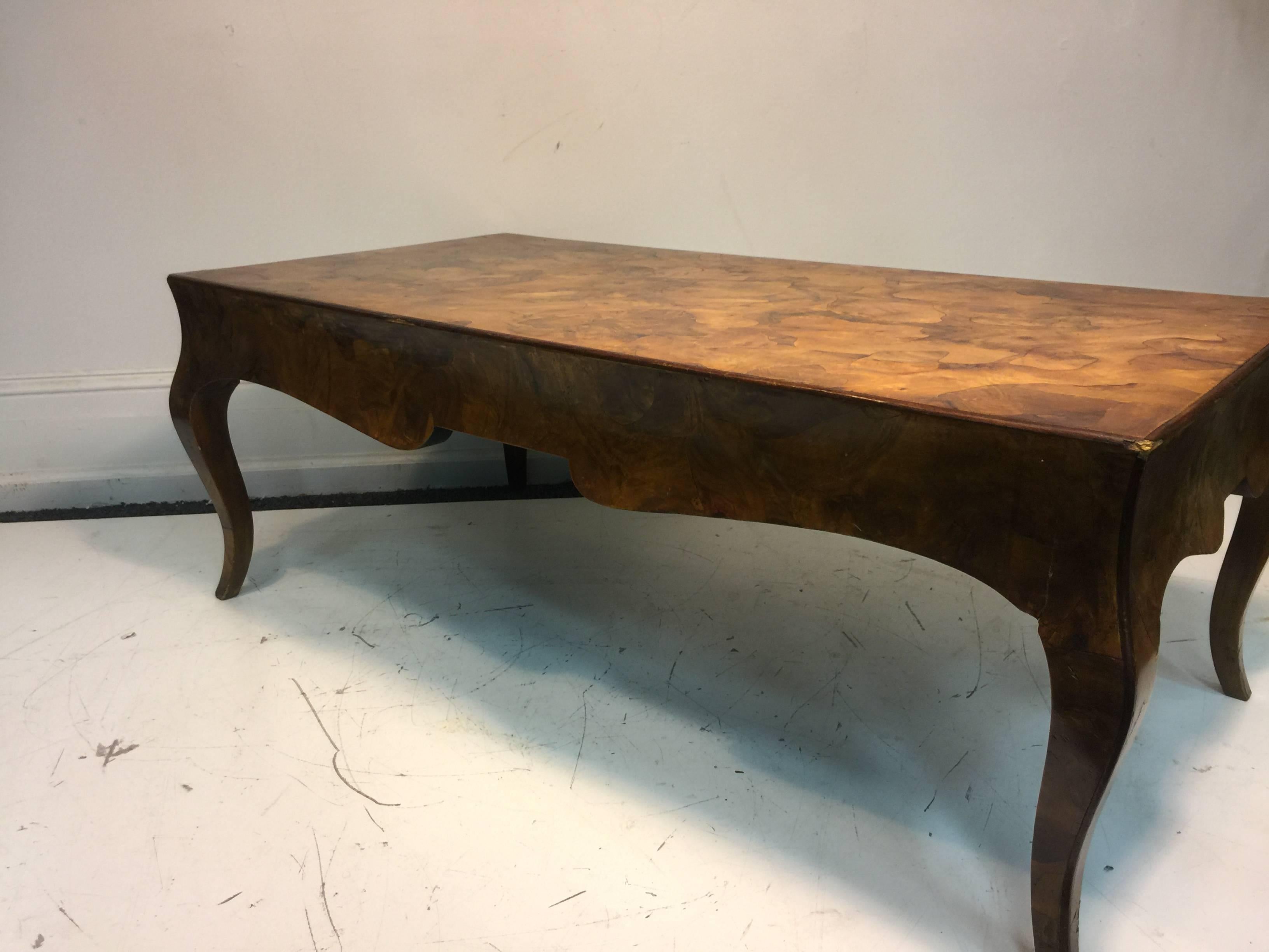 Modern Exceptional Burl Wood Coffee Table in the Manner of Milo Baughman For Sale