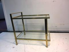 Elegant Two-Tier Italian Brass Bar Cart