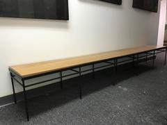 Monumental Iron and Wood Bench Attributed to Paul McCobb