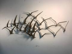 Elegant and Iconic Curtis Jere Birds in Flight Wall Sculpture