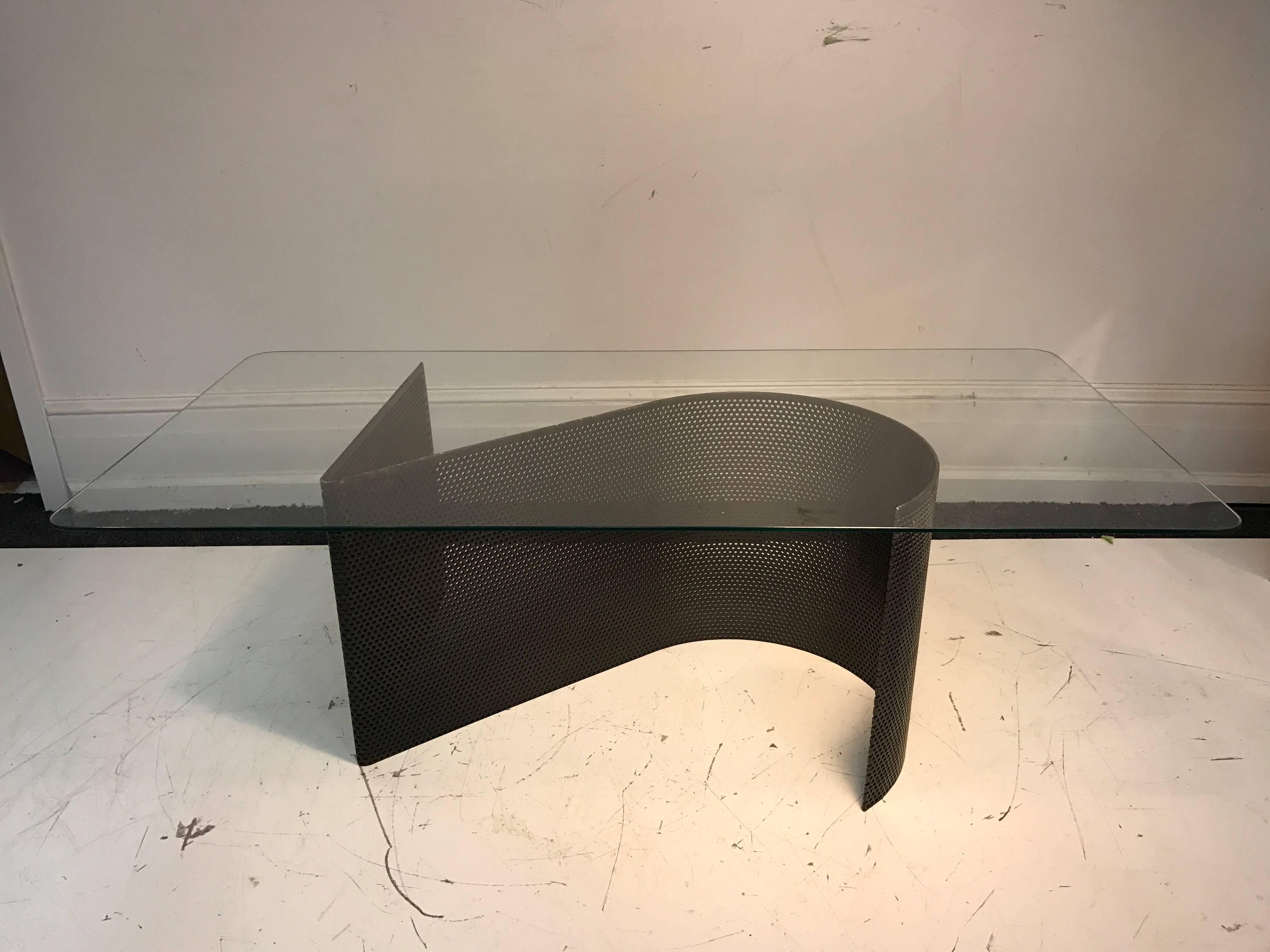 Exceptional Modern Curved Base Coffee or Cocktail Table in the Manner of Mategot In Good Condition For Sale In Mount Penn, PA