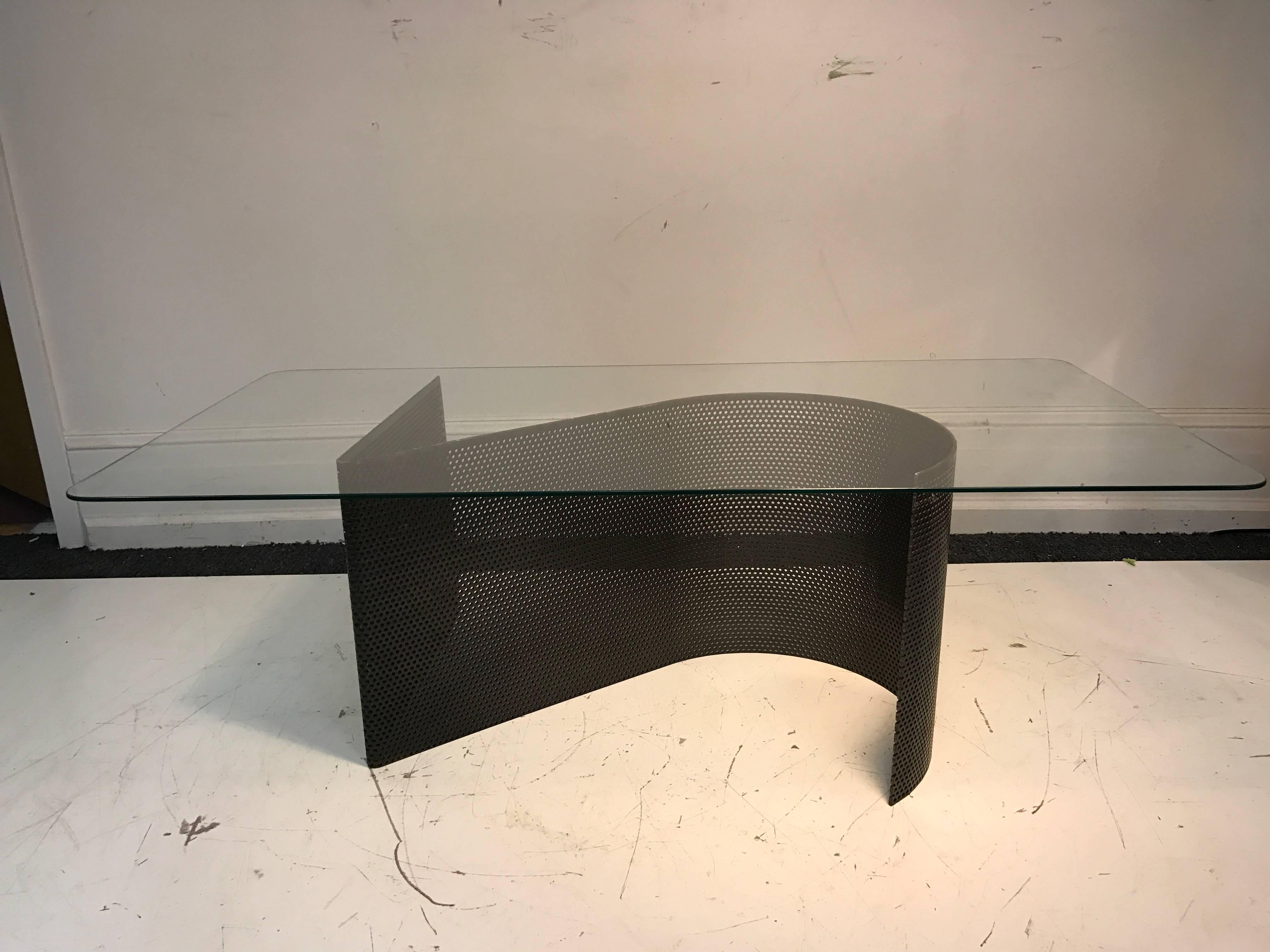 French Exceptional Modern Curved Base Coffee or Cocktail Table in the Manner of Mategot For Sale