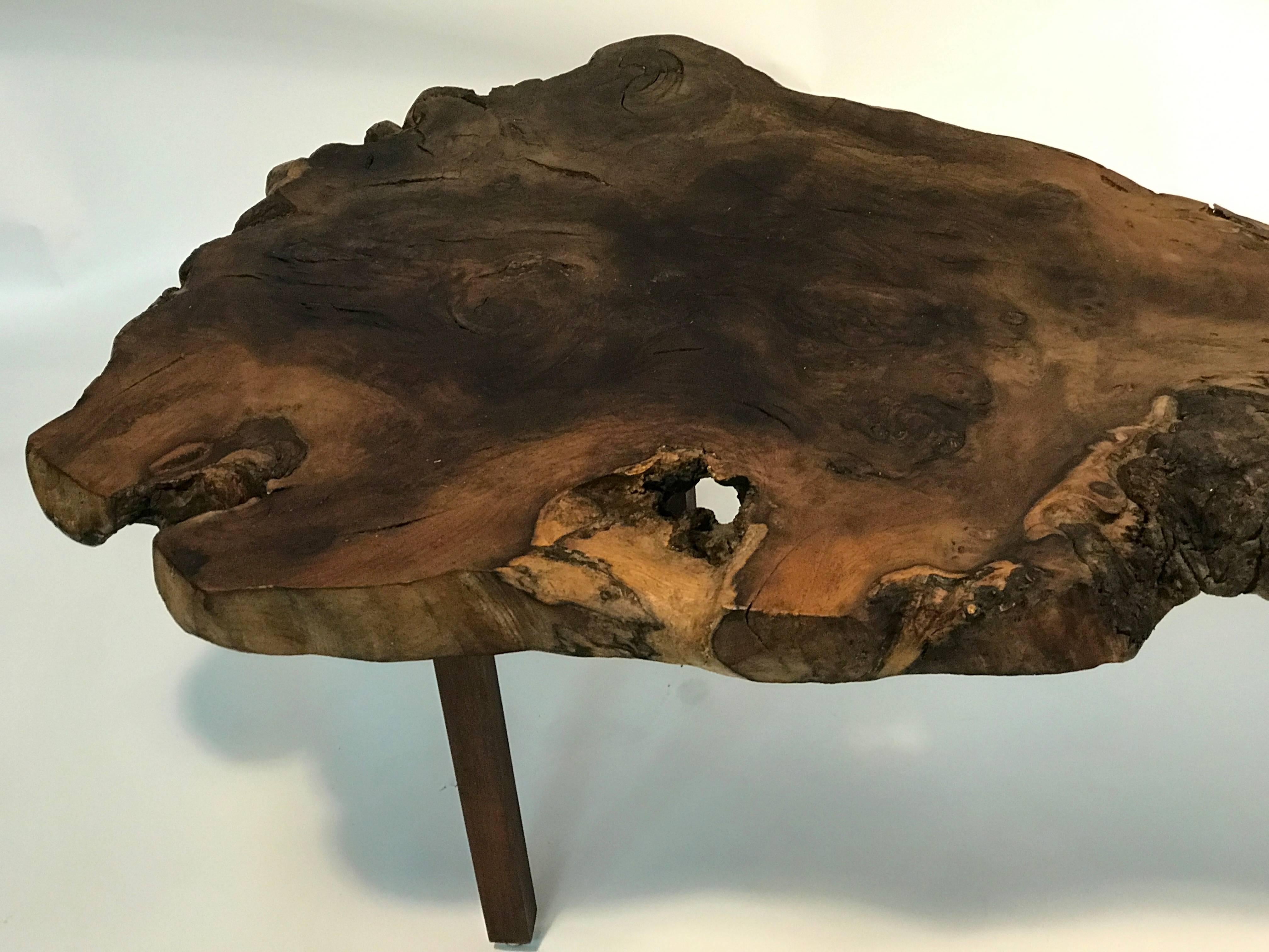 Wood Gorgeous Live Edge Coffee Table  in the manner of nakashima  For Sale
