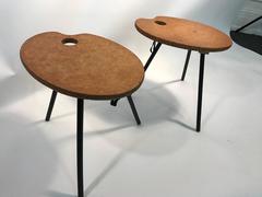 Phenomenal Pair of Palette Shaped Side Tables or Accent Tables
