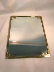 Exceptional Italian Solid Brass Wall Mirror with Greek Key Design