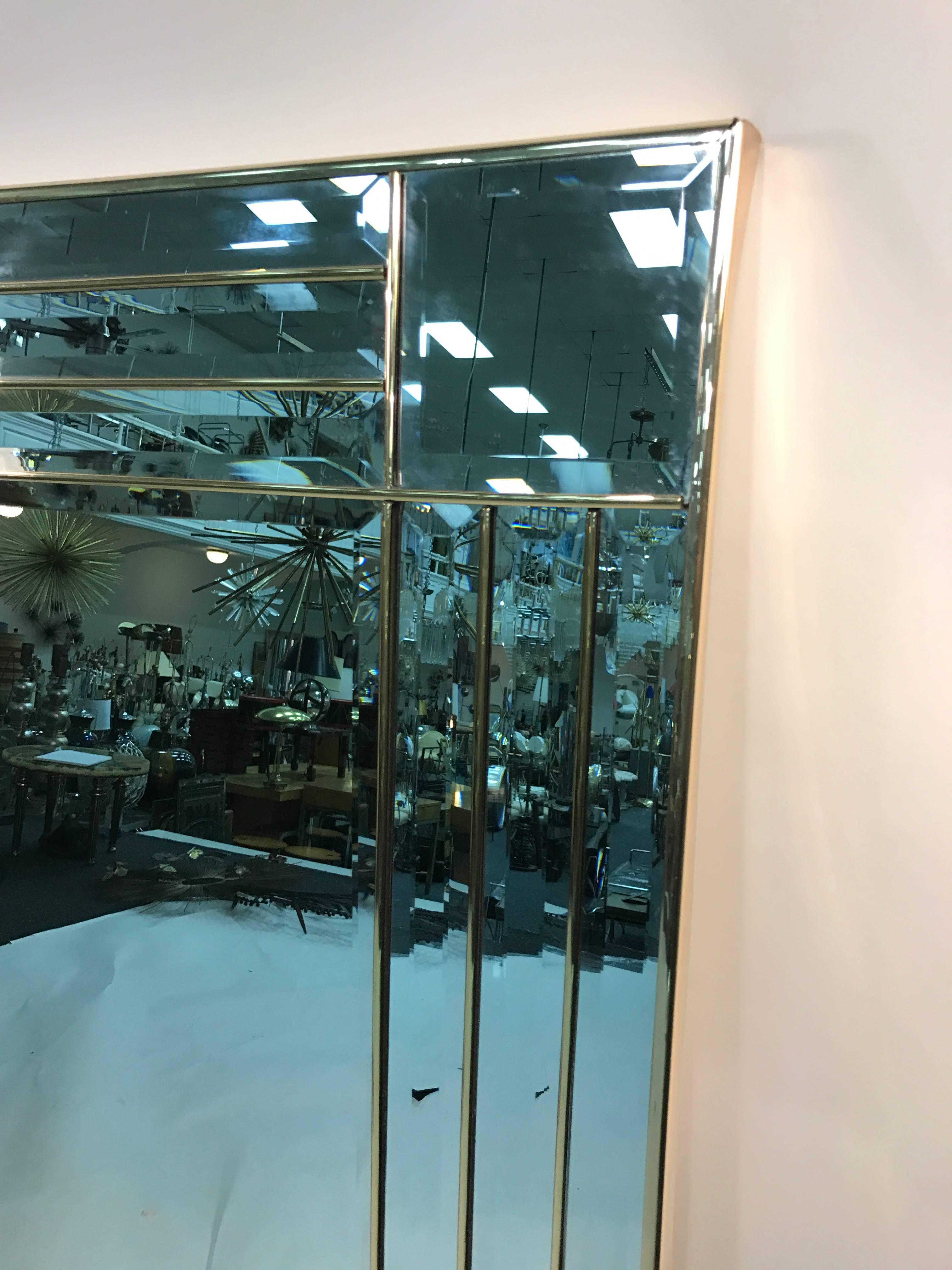 Magnificent Herring Bone Wall Mirror by Carol Canner for Carvers' Guild ...