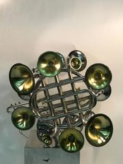 Sensational Pair of Italian Trumpet Form Chandeliers in the Manner of Stilnovo