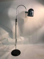 Stunning Space Age Robert Sonneman Chrome and Enamel Adjustable Arc Floor Lamp