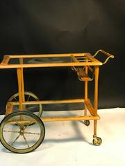Elegant Italian Wooden Bar Cart with Beautiful Hand-Painted Design
