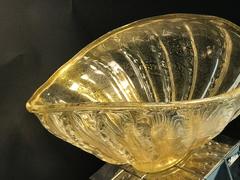 Exceptional Murano Glass Barovier Bowl or Centerpiece with Gold Flakes