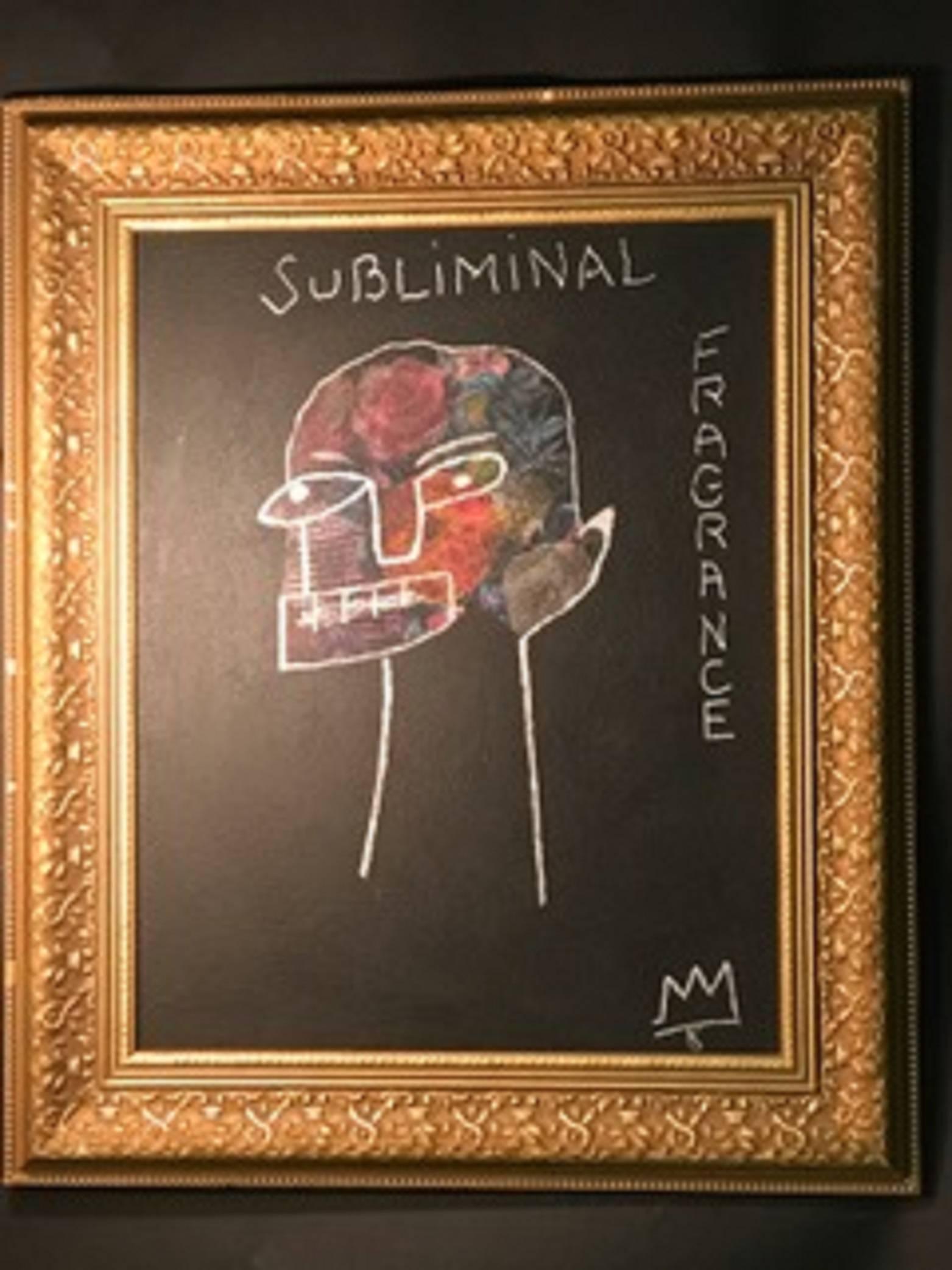 20th Century Unusual Painting of a Figure in the Manner of Artist Jean-Michel Basquiat For Sale