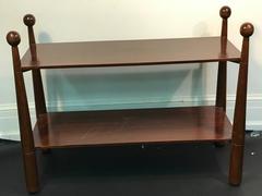 Unusual Two-Tier Console Table with Ball Accents in the Manner of Jean Royère