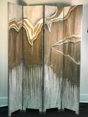 Außergewöhnlicher französischer Art Deco Paravent mit vier Flügeln