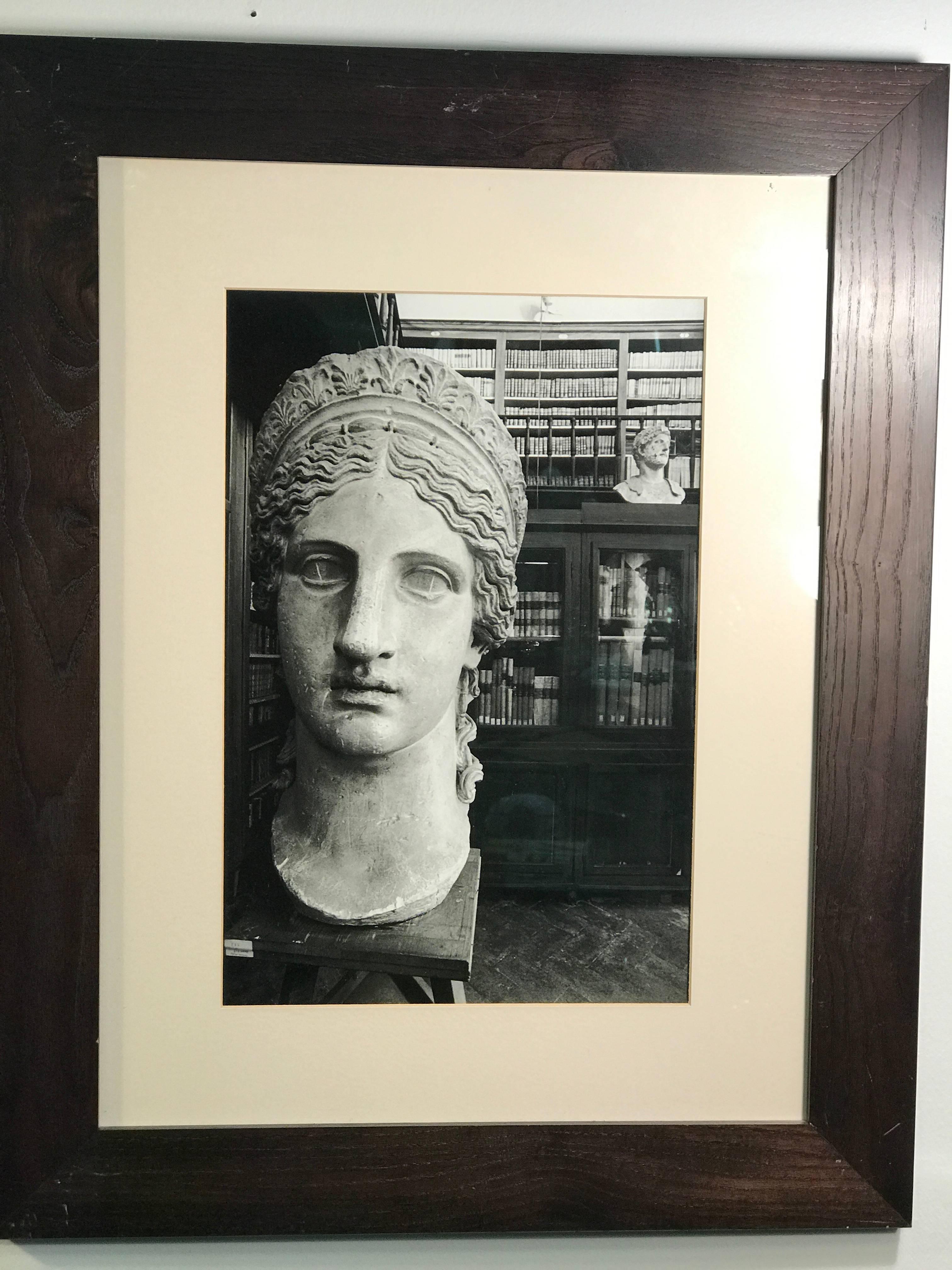 A set of two exceptional quality photographs of Roman busts in modern frames. Signed and dated 2002.