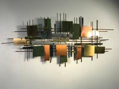 Magnificent Mixed-Metal Brutalist Nail Wall Sculpture