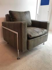 Spectacular Pair of Faux Leather Snakeskin Side, or Lounge Chairs by De Sede