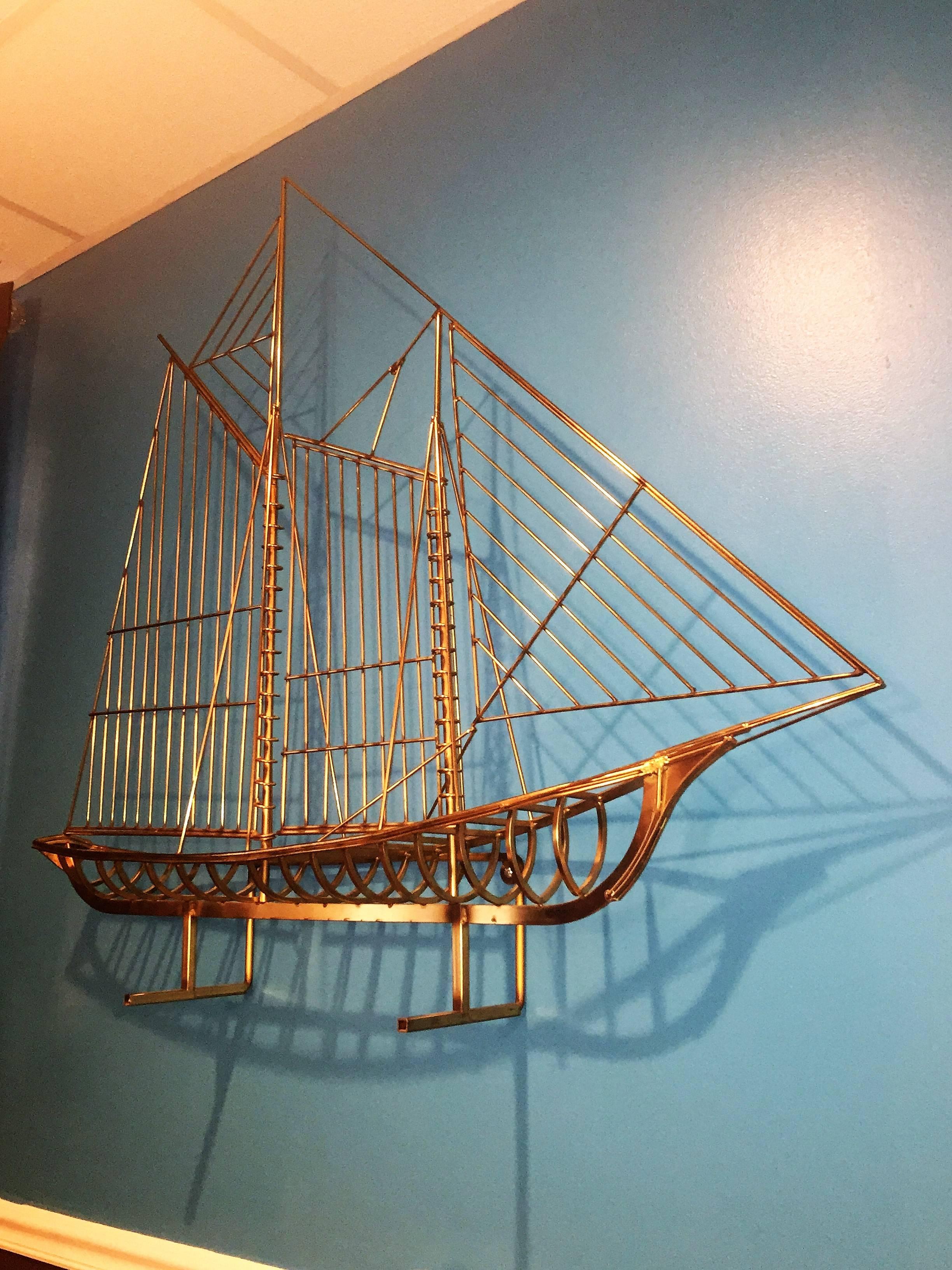 Spectaular  Modernist Sailboat Sculpture by Curtis Jere For Sale 4