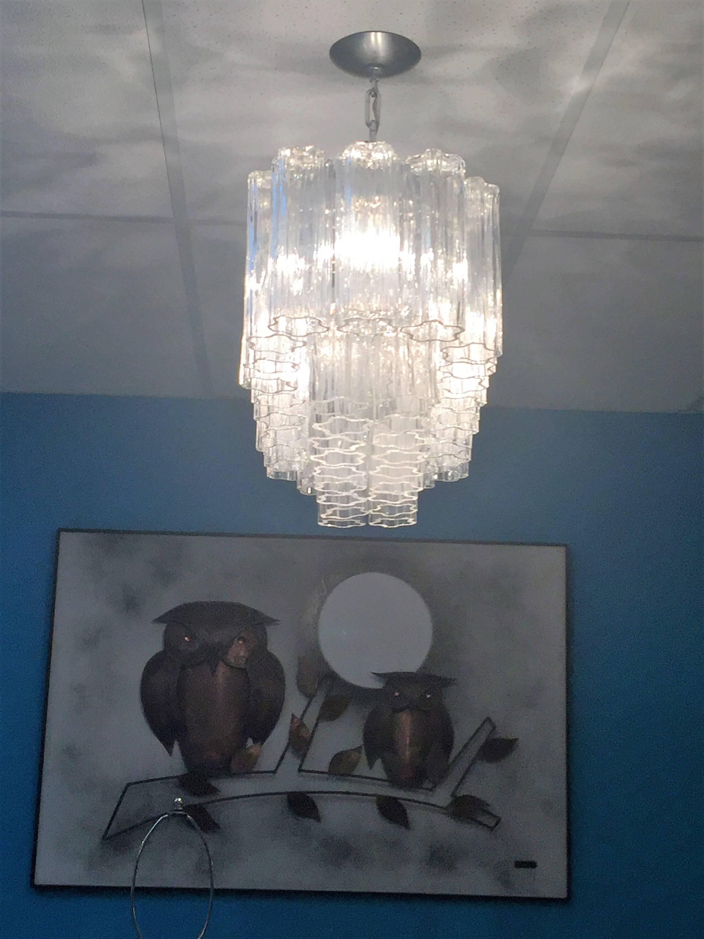Superb Murano Tronci Glass Chandelier For Sale 2