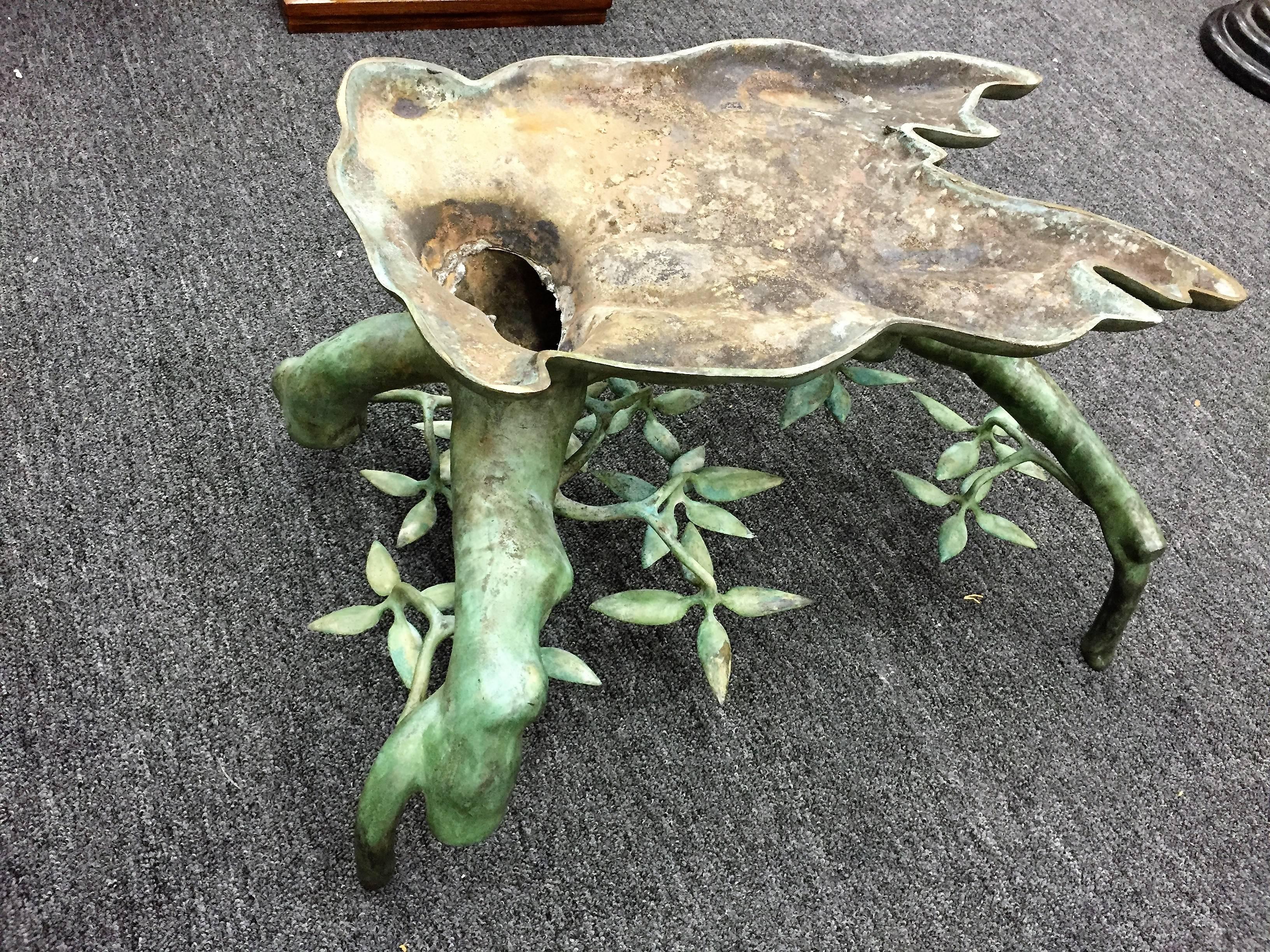 Late 20th Century Beautiful Sculptural Bronze Tree Coffee Table For Sale