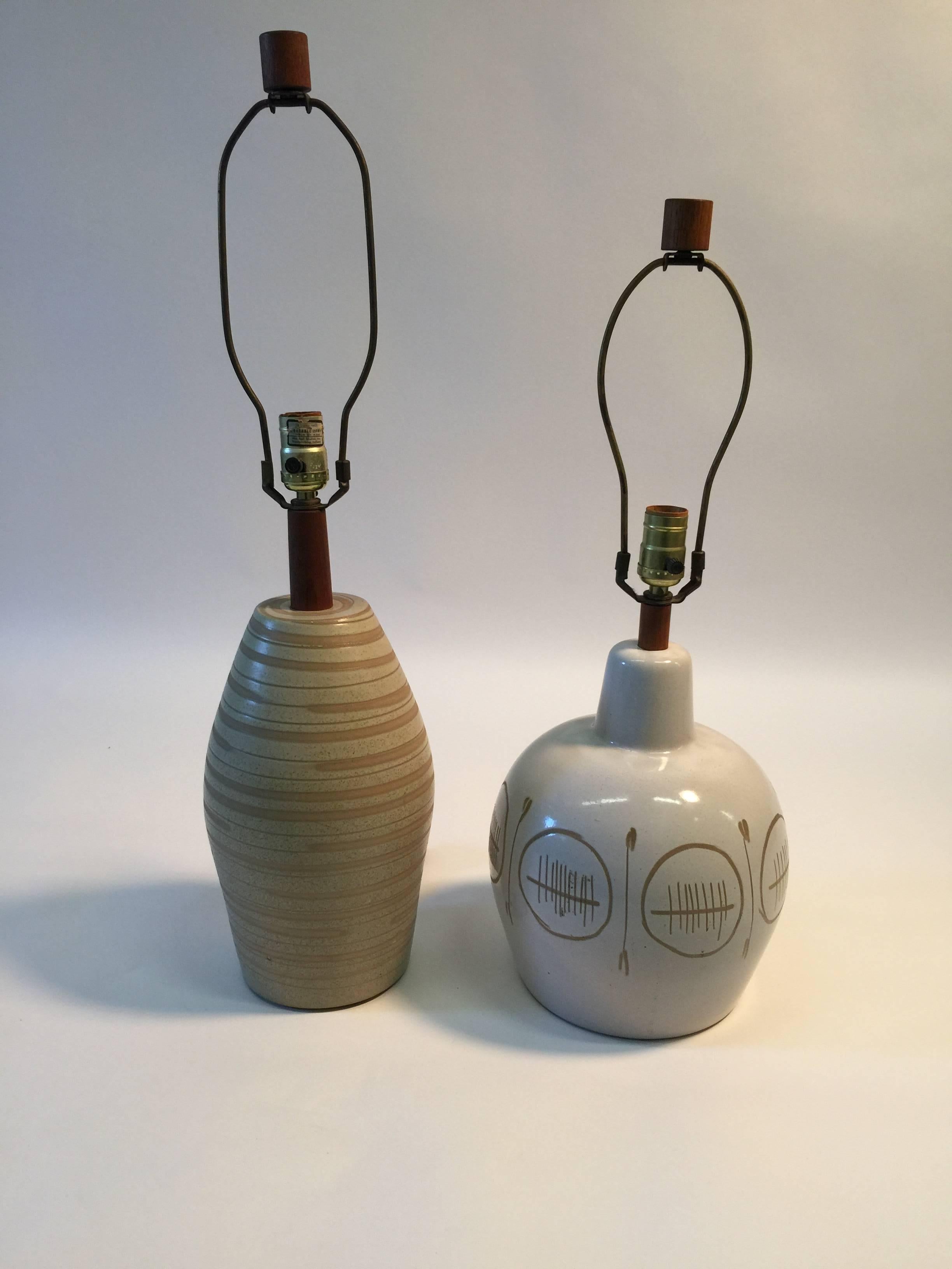 Two Signed Martz Ceramic Lamps  For Sale 4