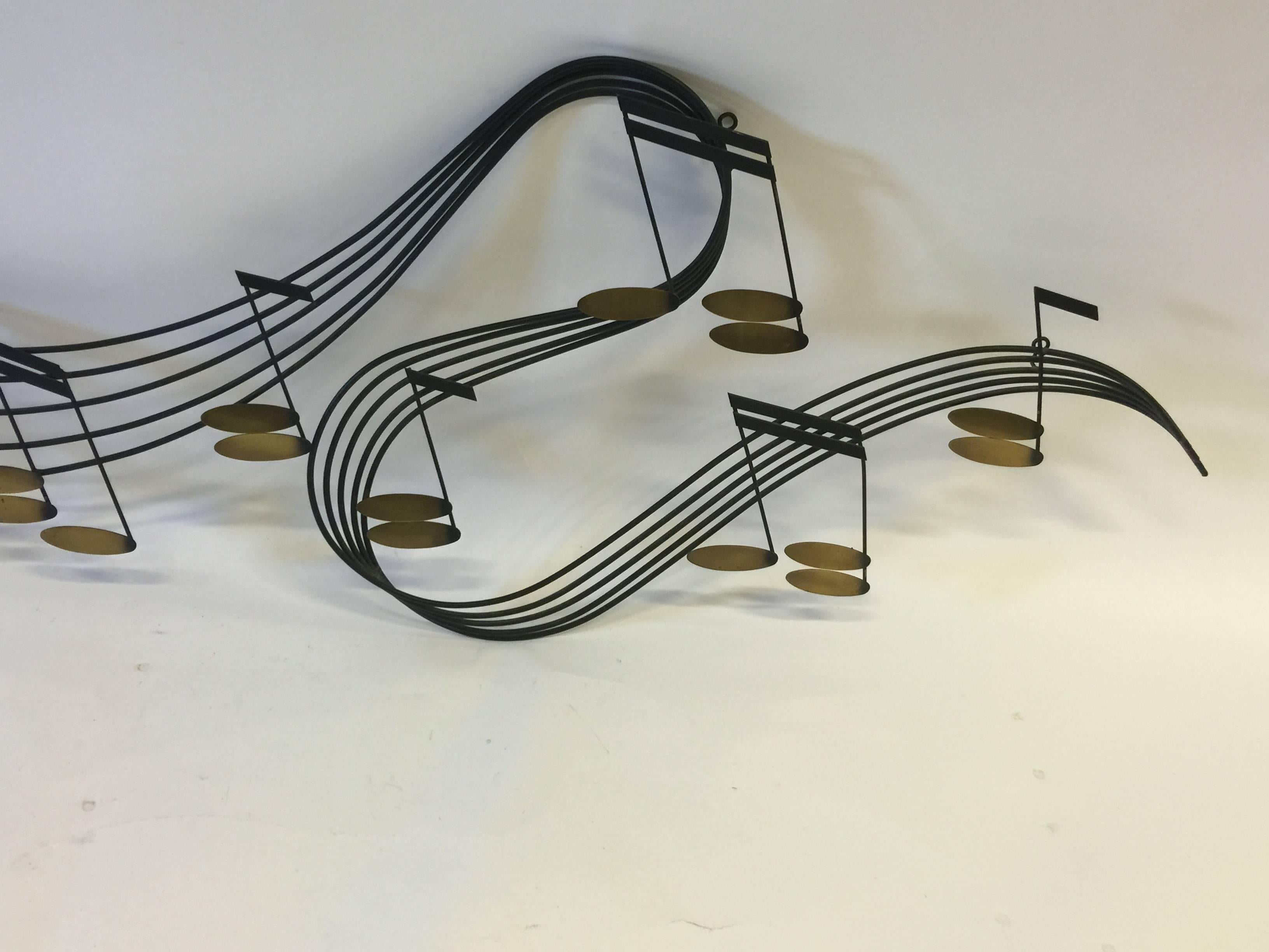 20th Century  Fantastic Curtis Jere Musical Score Wall Sculpture For Sale