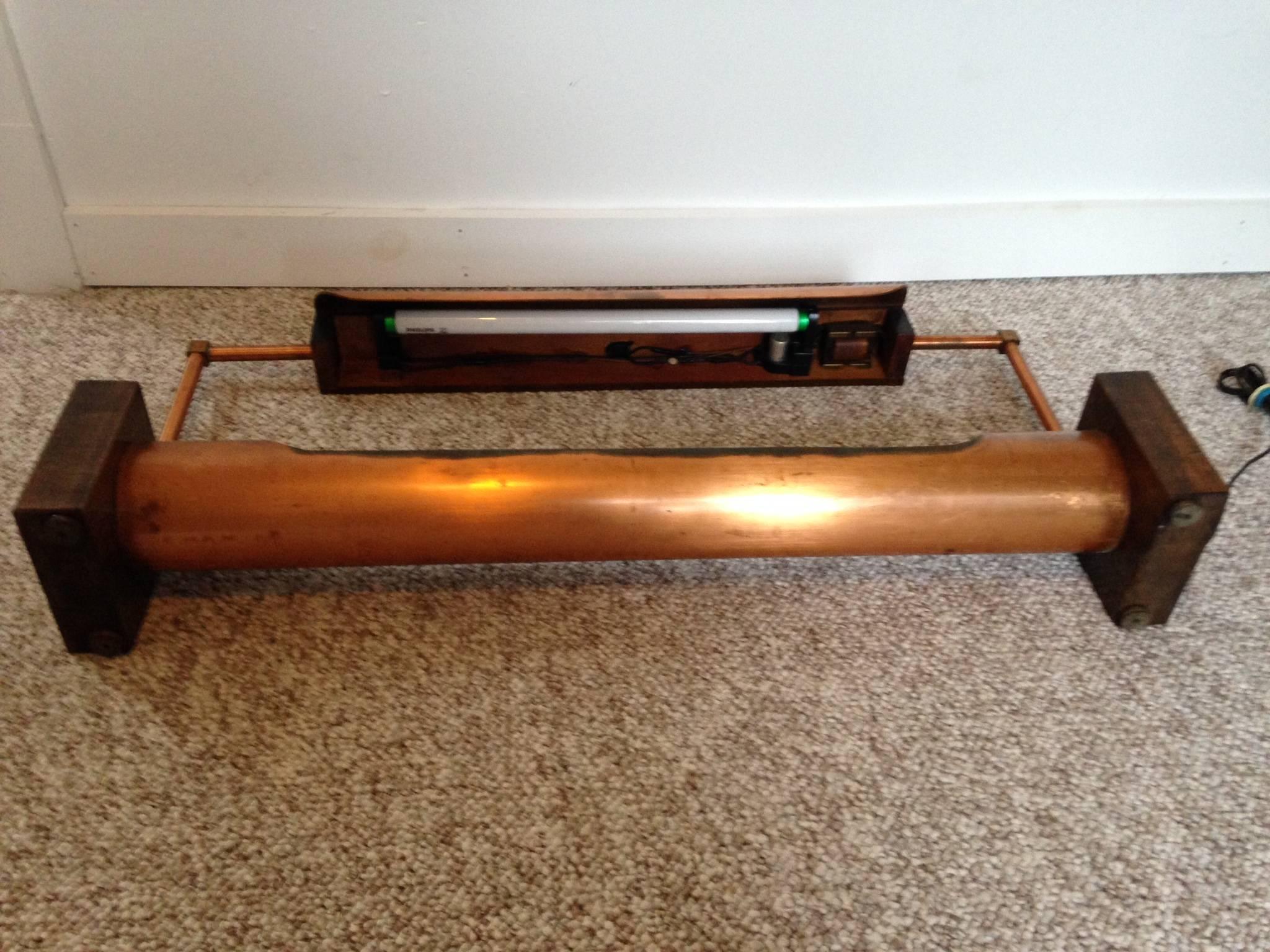 Extraordinary Frank Lloyd Wright Style Modernist Copper Planter Desk Lamp In Excellent Condition For Sale In Mount Penn, PA