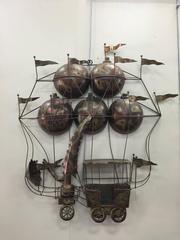 Curtis Jere Fantasy Hot Air Balloon Wall Sculpture