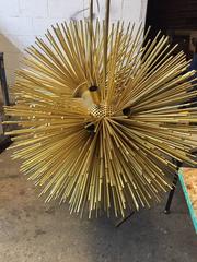 Exceptional Double-Sided Brass Sputnik Italian Chandelier or Pendant