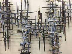 Brutalist Curtis Jere Torch-Cut Metal Wall-Mounted Sculpture