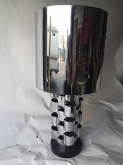 Brutalist Polished Chrome Table Lamp by Curtis Jere