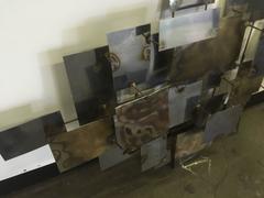 Brutalist Torch-Cut Mixed Metal Wall-Mounted Sculpture by Curtis Jere