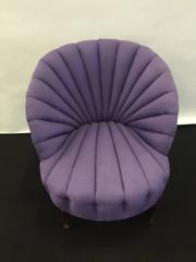 Sculpted Art Deco Shell Shaped Boudoir Chair in Plum