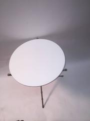 Great Maison Baguès Brass Tripod Bamboo Table with White Glass Top