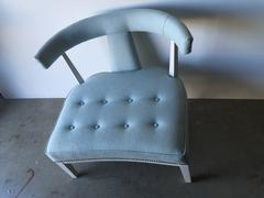 20th Century Billy Haines Style Button Tufted Upholstered Side/ Boudoir Chair