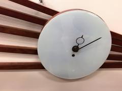 Mid-Century Atomic Design Enamel Face Wall Clock