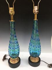 Pair of Cenedese Drip Design Murano Lamps