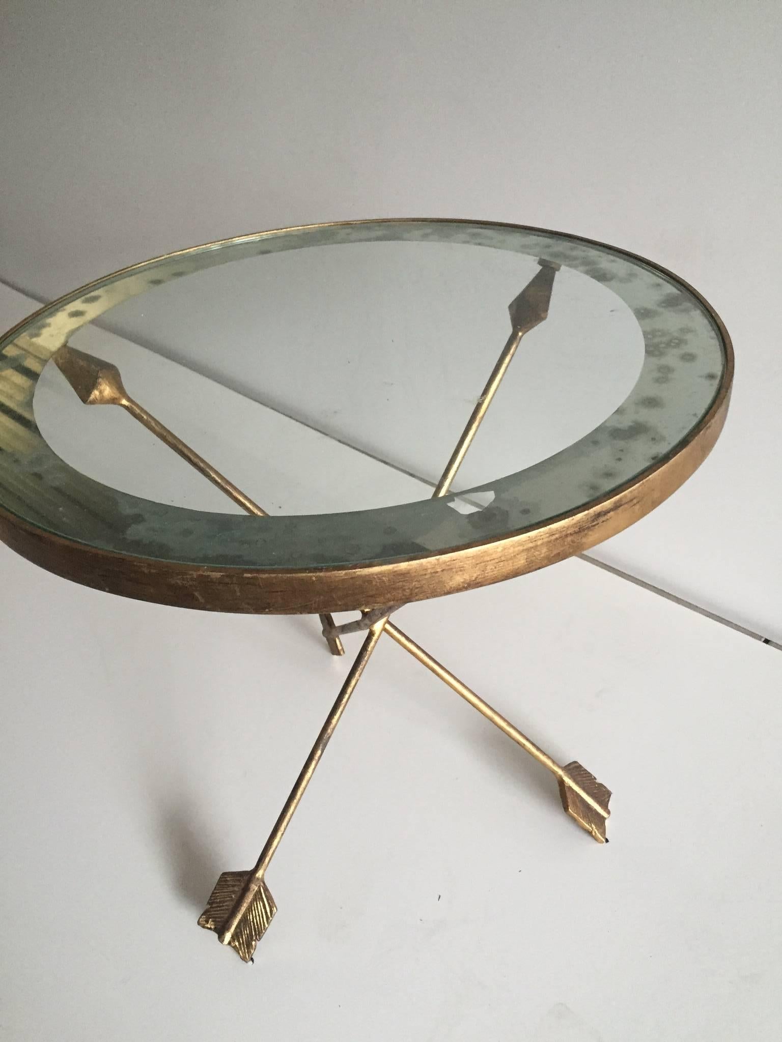 Mid-Century Modern French Arrow End or Side Table Inspired by Maison Jansen