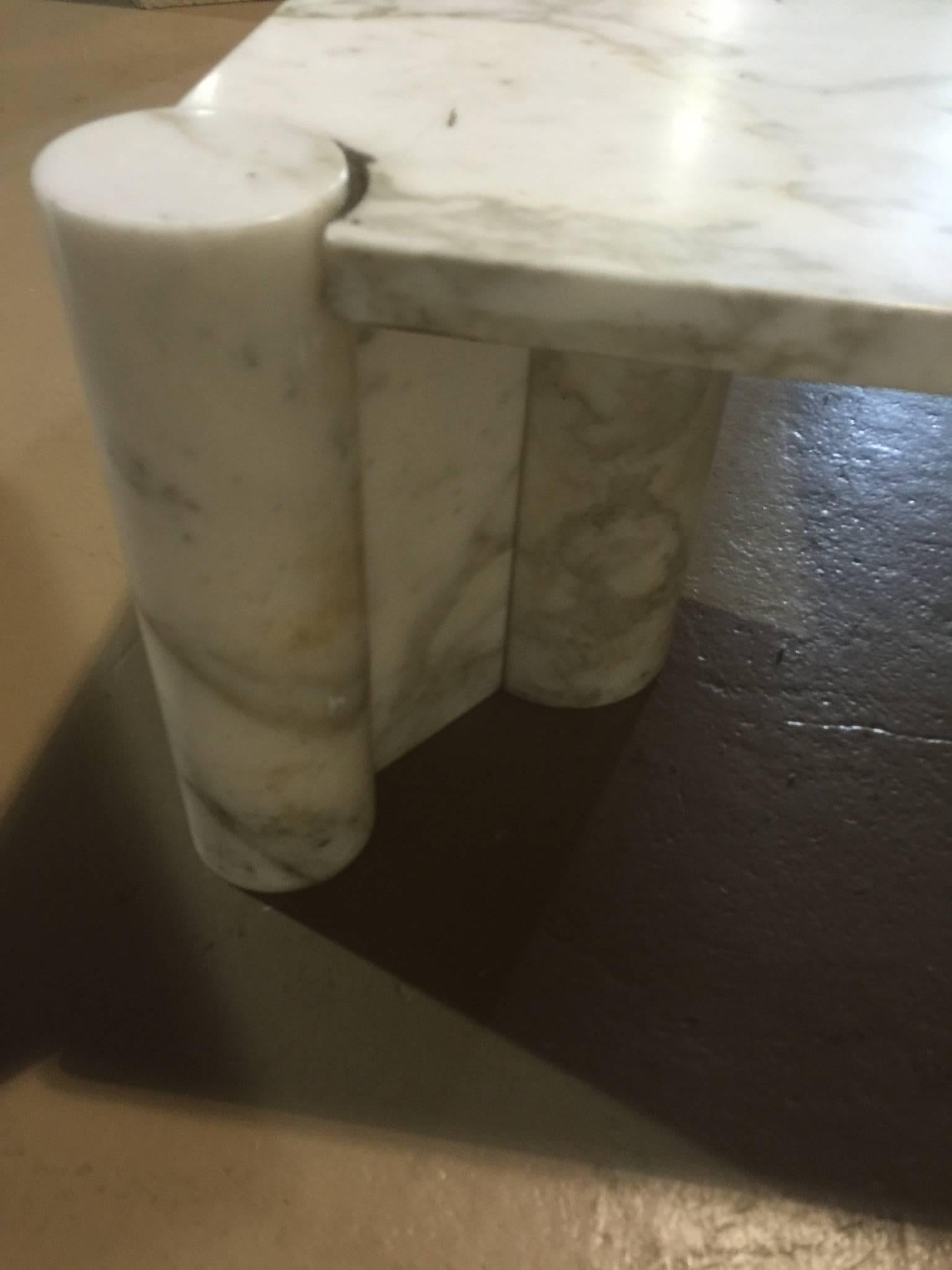 Modern Exceptional Italian Carrara Marble Coffee Table by Gae Aulenti