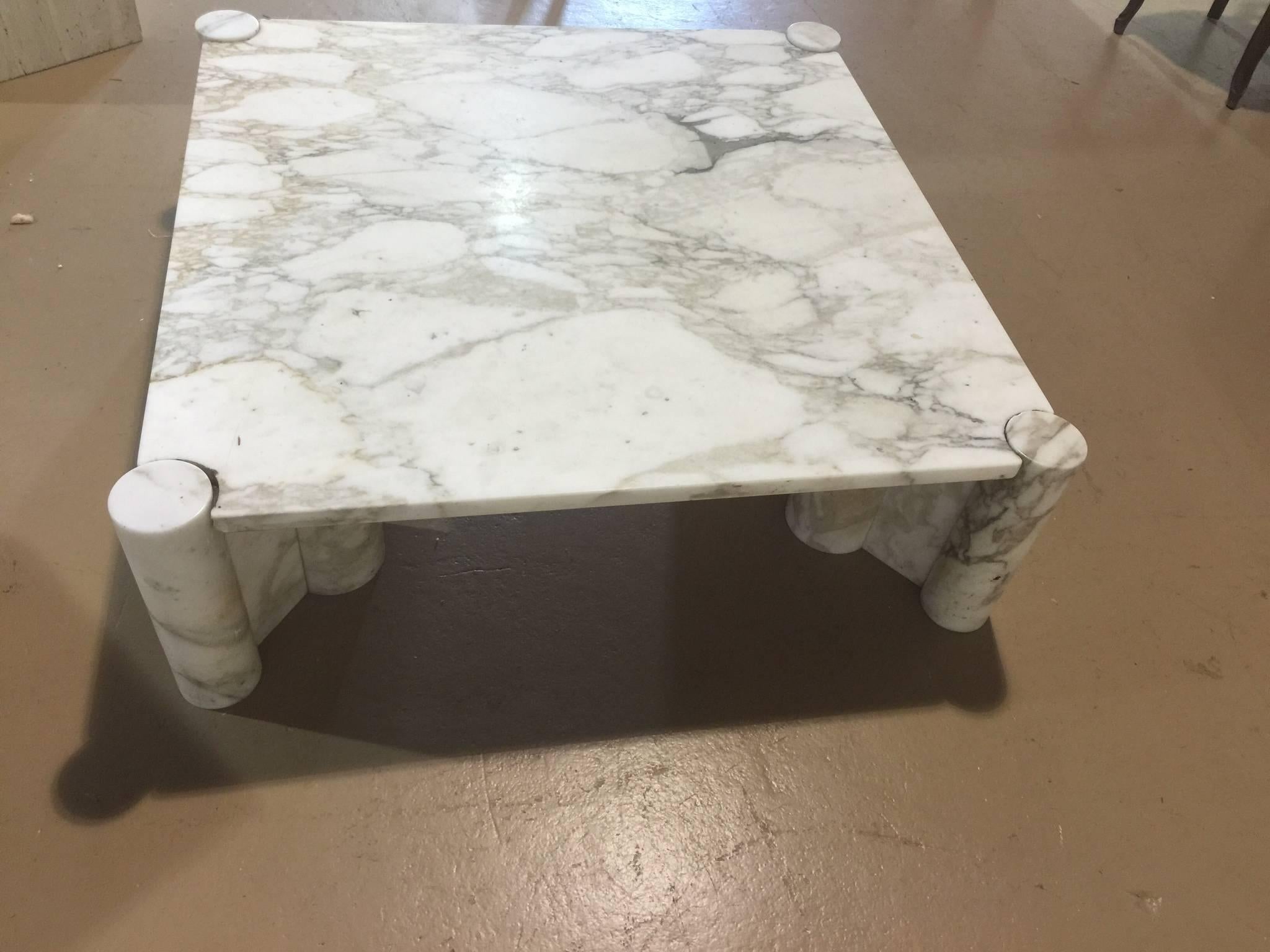Exceptional Italian Carrara Marble Coffee Table by Gae Aulenti 2