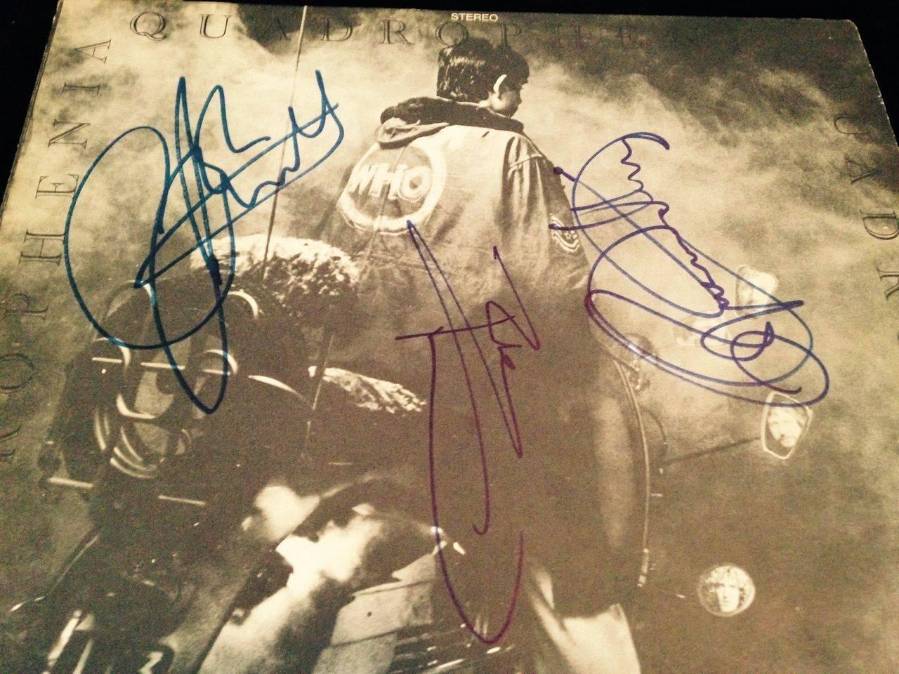 The Who Album Quadrophenia autographed by Roger Daltrey, Peter Townsend and John Entwistle all of these autographs were obtained in person by the seller in the 1990s.The other autographed Album is Tommy also signed by Roger Daltrey, Peter Townsend
