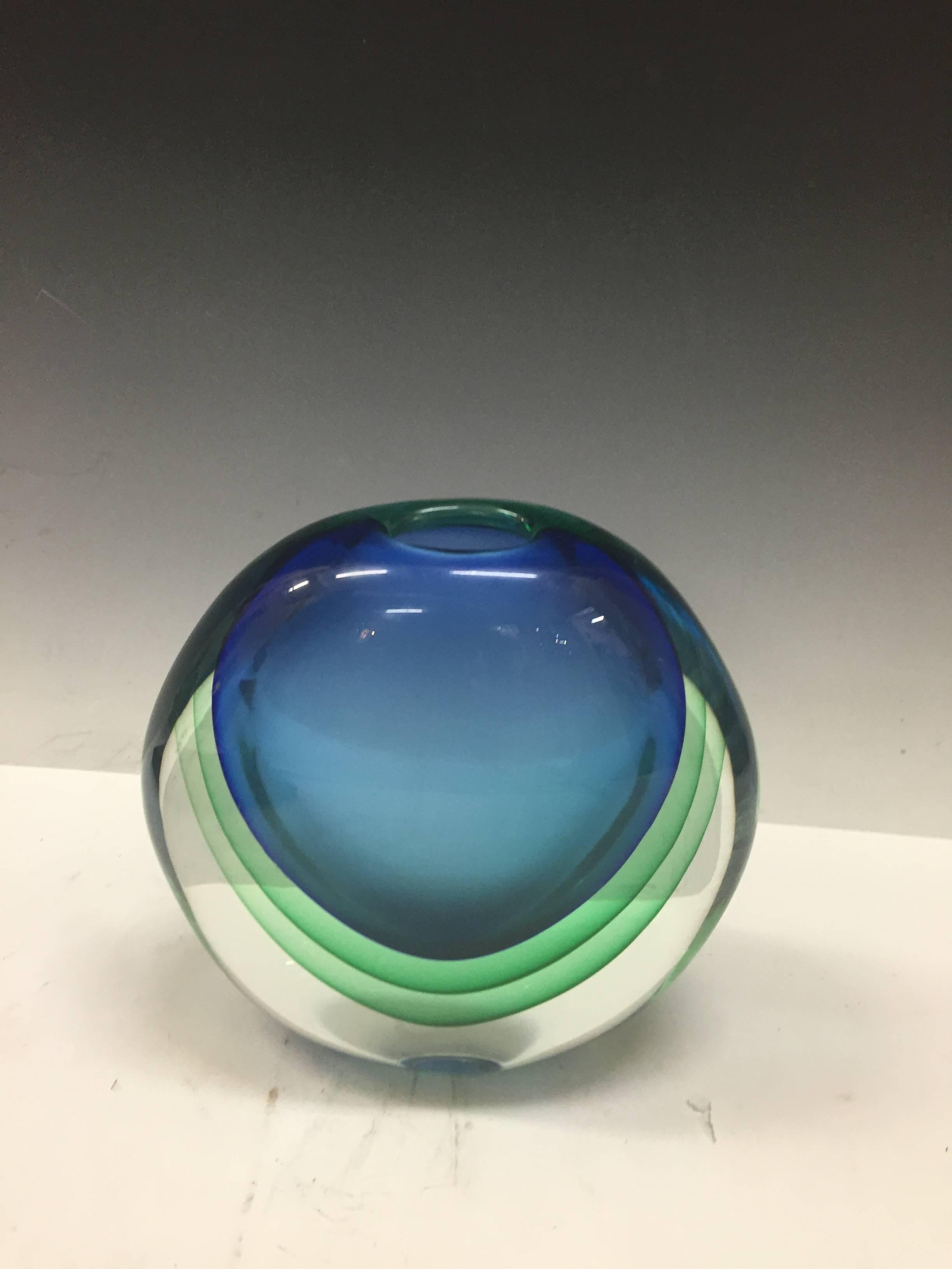 Italian Murano Glass Vase Attributed to Flavio Poli For Sale 1