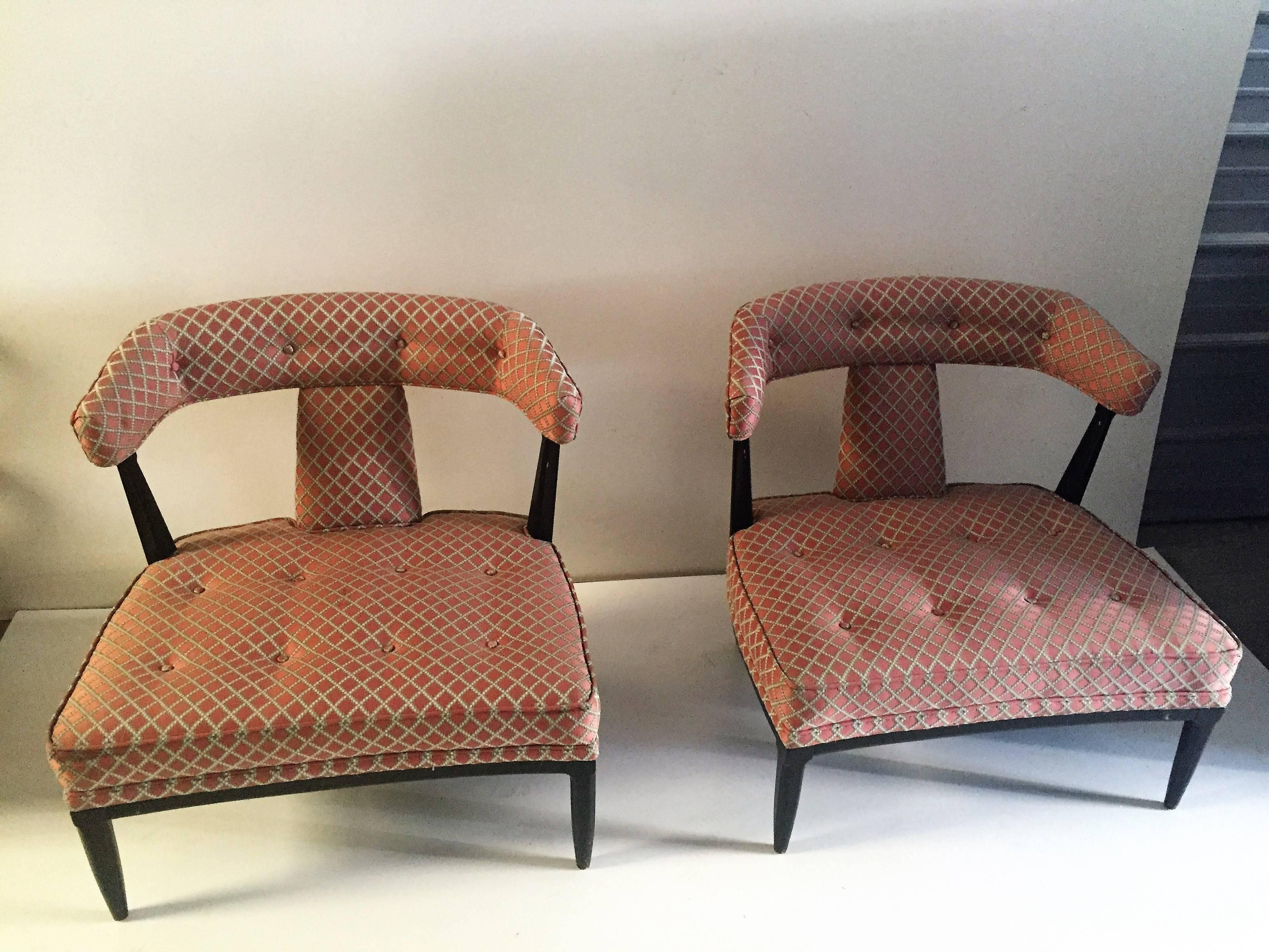 Pair of Billy Haines High Style Slipper Chairs 2