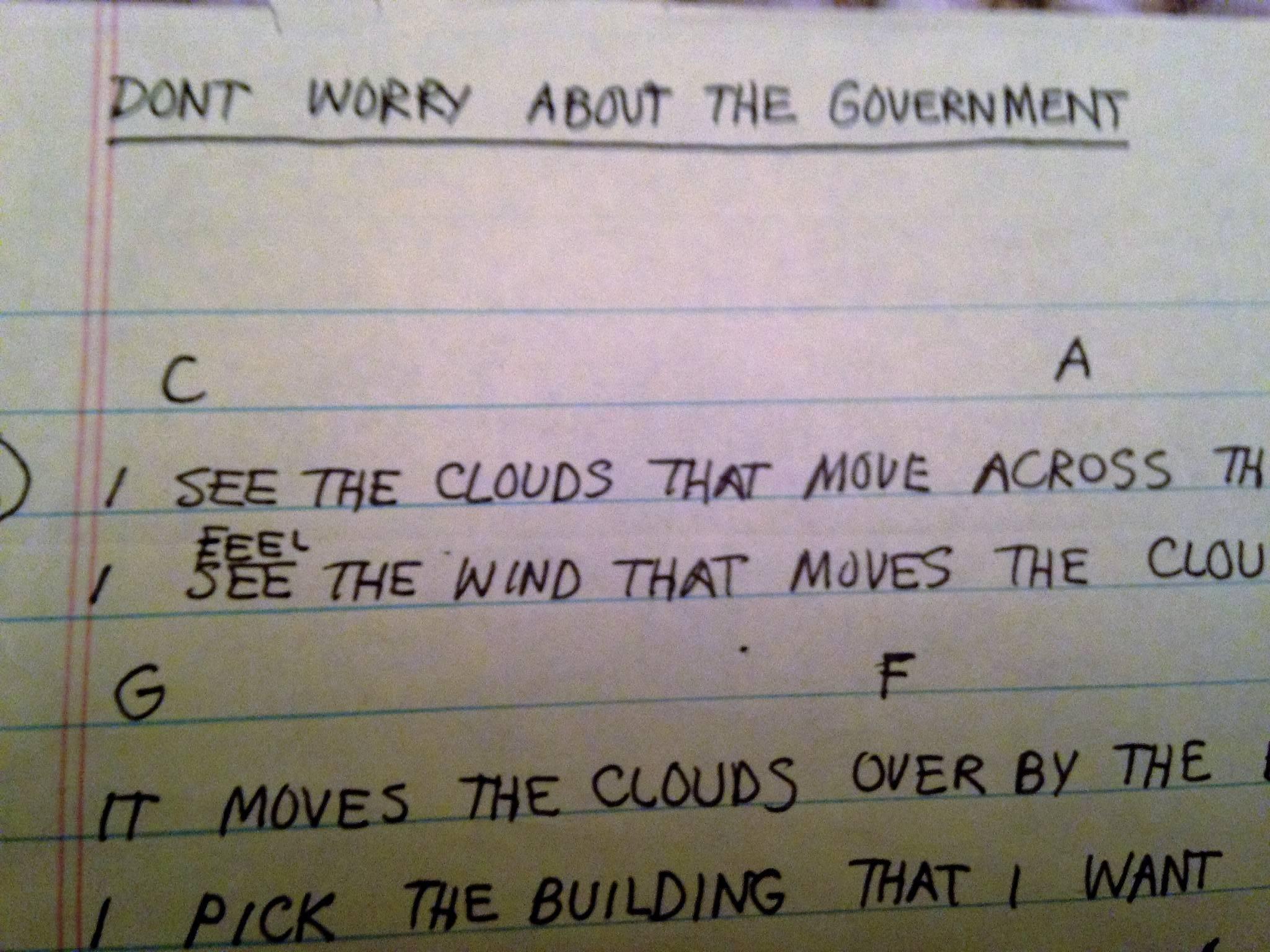 Talking Heads Lyrics.... 'Dont Worry About the Government' In Good Condition For Sale In Mount Penn, PA