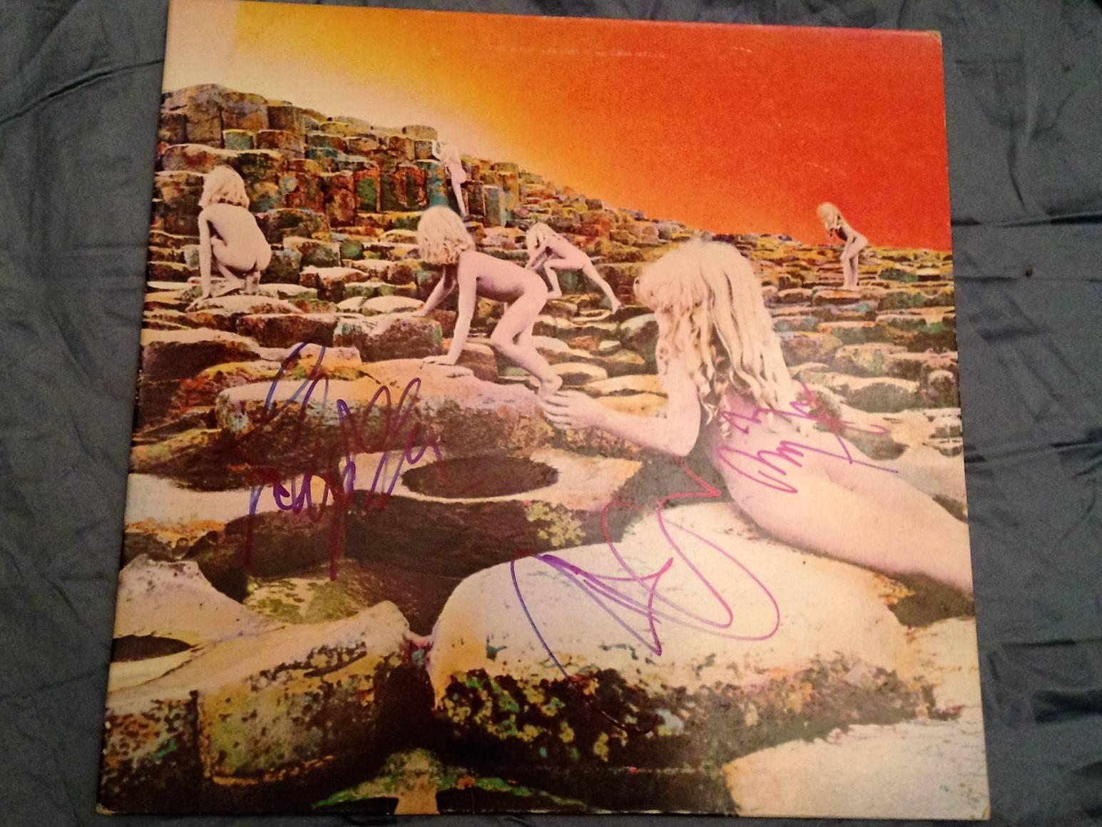 American Autographed Led Zeppelin Houses of the Holy Album For Sale