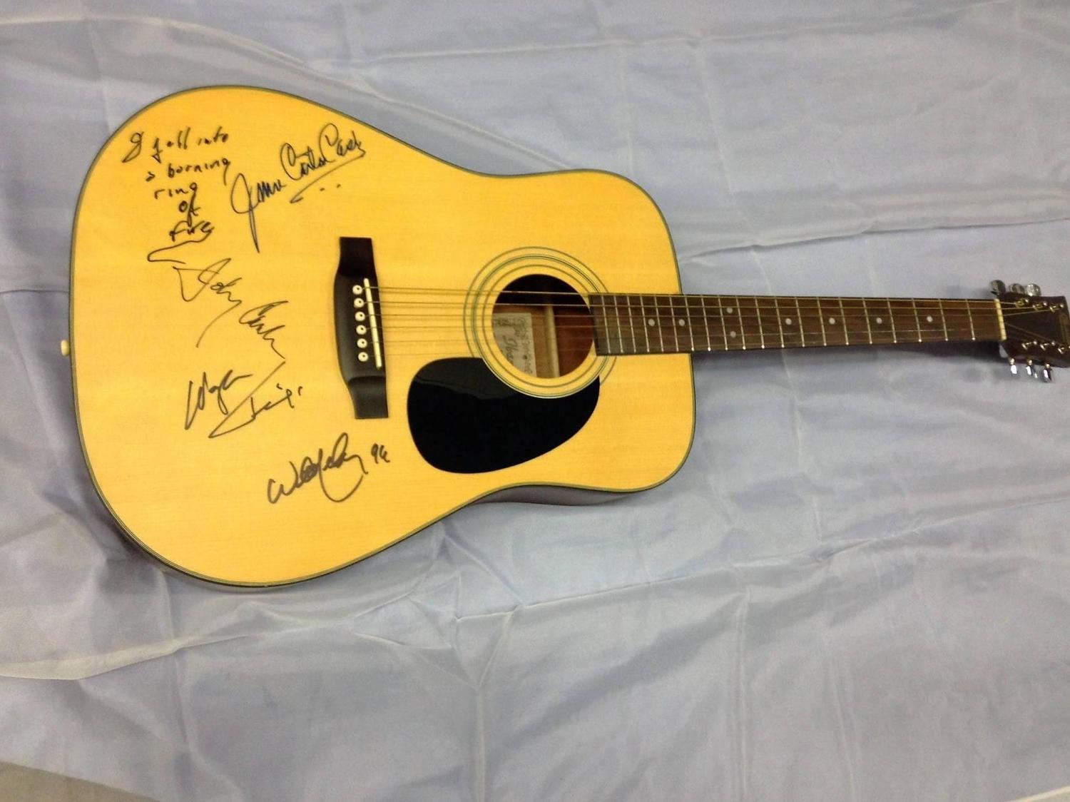 Johnny Cash and June Carter Cash Autographed Guitar For Sale at 1stdibs
