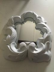 1940s French Plaster Mirror in the Style of Serge Roche