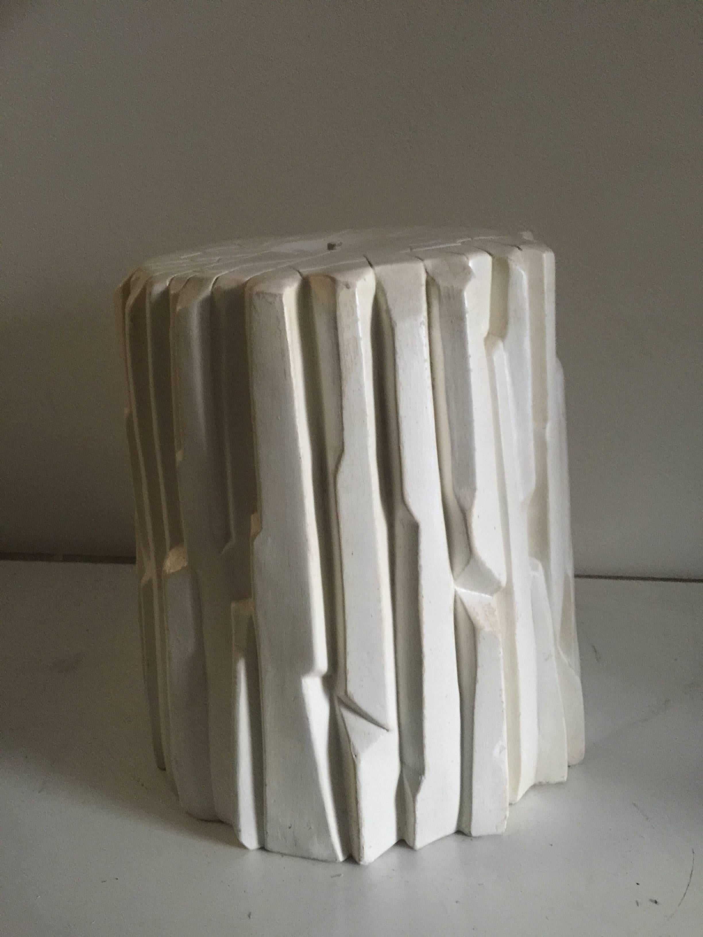 Plaster Tree Trunk Form Occasional or Side Table in the Manner of Serge Roche For Sale