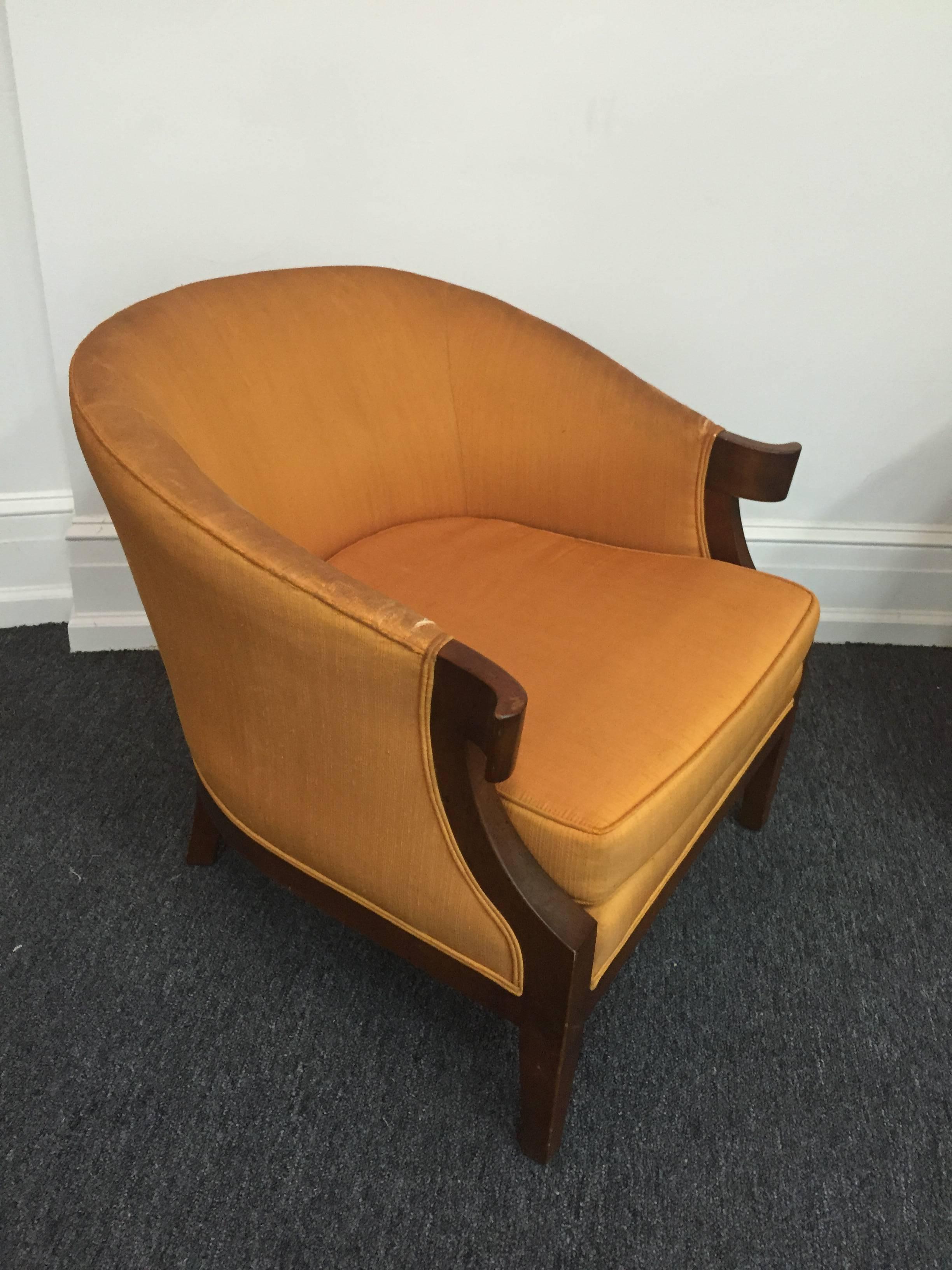 American Pair of Art Deco Slipper Chairs in the Manner of Tommi Parzinger For Sale