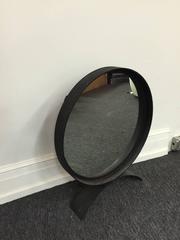 Modern Round Iron Table Mirror with Curved Base