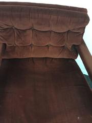 Pair of Milo Baughman Chocolate Color Button Tufted Lounge Chair or Armchairs